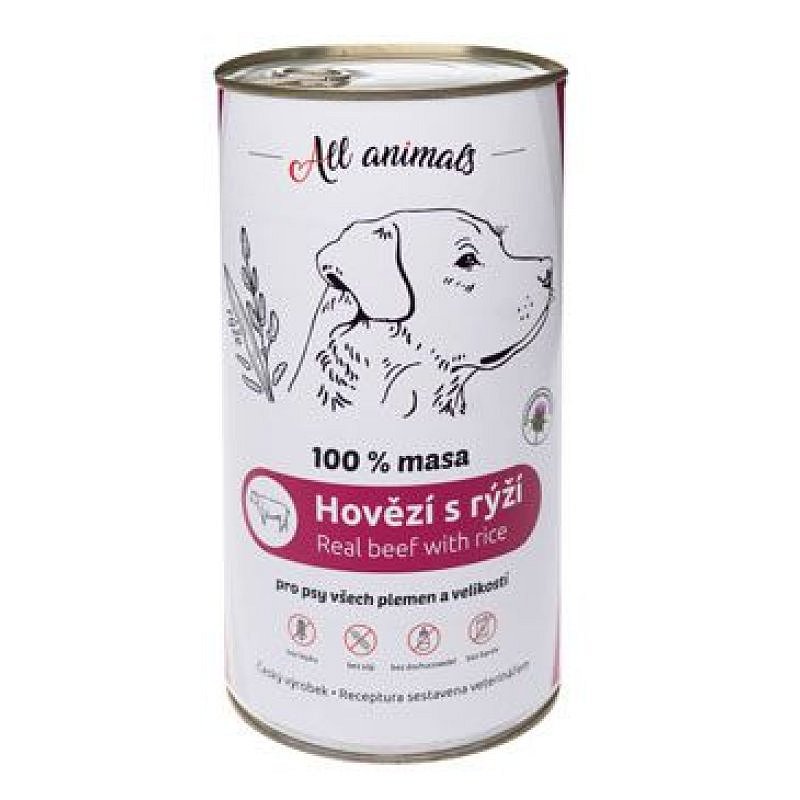 All Animals DOG hovězí mleté s rýží 1200 g