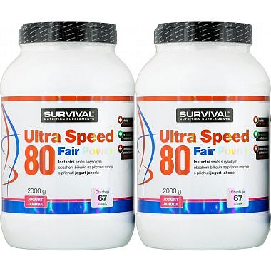 Survival Ultra Speed 80 Fair Power 2000 g, jogurt-jahoda - AKCE 1+1
