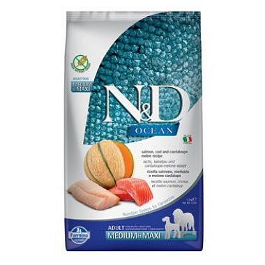N&D OCEAN DOG Adult M/L Salmon & Cod & Melon 2,5 kg