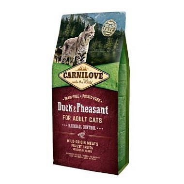 Carnilove Cat Duck & Pheasant Adult Hairball Contr 6 kg