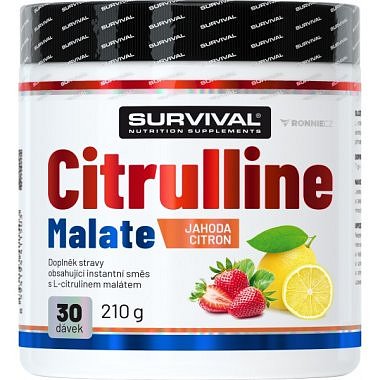 Survival Citrulline Malate 210 g, jahoda-citron