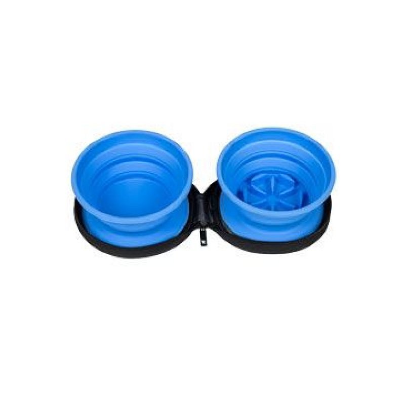 Cestovní dvojmiska SLOWFEEDER modrá 700 ml Kiwi