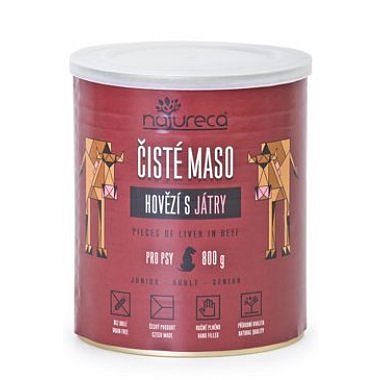 Natureca hovězí s játry 800 g