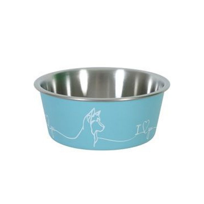 Zolux Miska nerez pes LOVE DOG modrá 1,7 l
