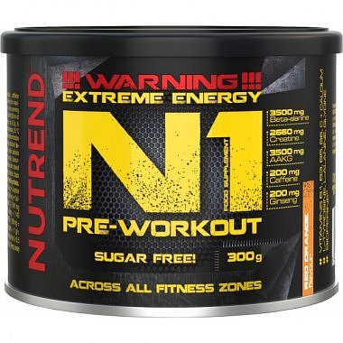 Nutrend N1 Pre-Workout - 300 g, černý rybíz