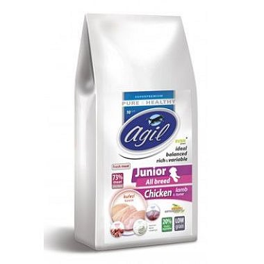 Agil Junior All Breed Low Grain Chicken,Lamb,Tuna 2 kg