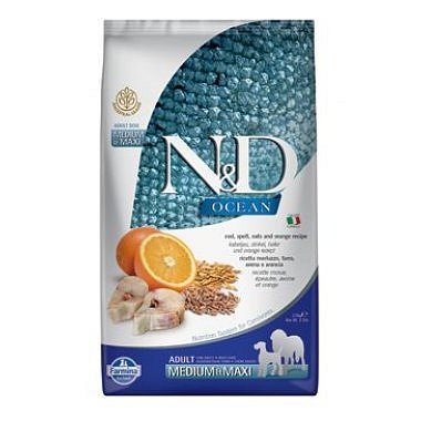 N&D OCEAN DOG LG Adult M/L Codfish & Orange 2,5 kg