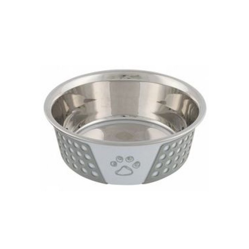 Trixie miska nerez se silikon pláštěm bílošedá 0,75 l 17 cm