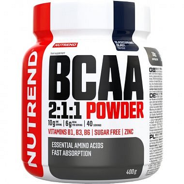 Nutrend BCAA 2:1:1 Powder - 400 g, modrá malina