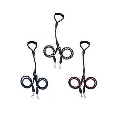 Vodítko pro psy dvojité 140 cm 3 barvy