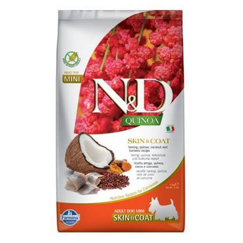 N&D Quinoa DOG Skin & Coat Herring & Coconut Mini 2,5 kg