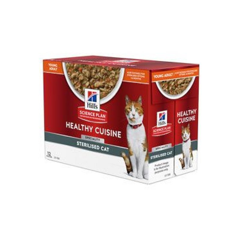 Hill's Fel. SP Adult Ster. Chicken & VegStew Kapsa 12 x 80 g