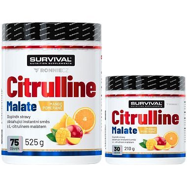 Survival Citrulline Malate, mango-pomeranč - AKCE 525 g + 210 g ZDARMA