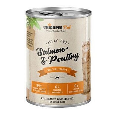 Chicopee Cat konz. Jelly Pot Salmon & Poultry 400 g