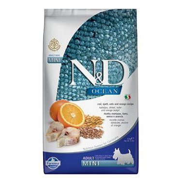 N&D OCEAN DOG LG Adult Mini Codfish & Orange 2,5 kg