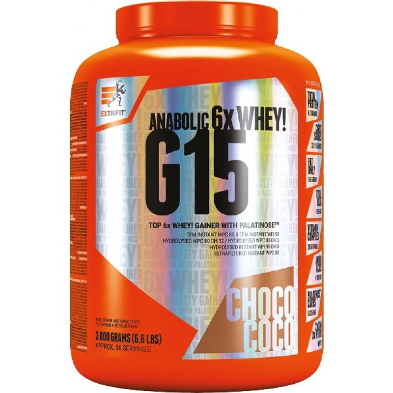 Extrifit G 15 Gainer - 3000 g, čoko-kokos