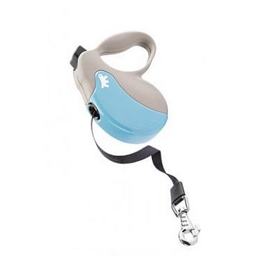 Vodítko samonavíj. Amigo M béžová-azur. Pásek 5m/25kg