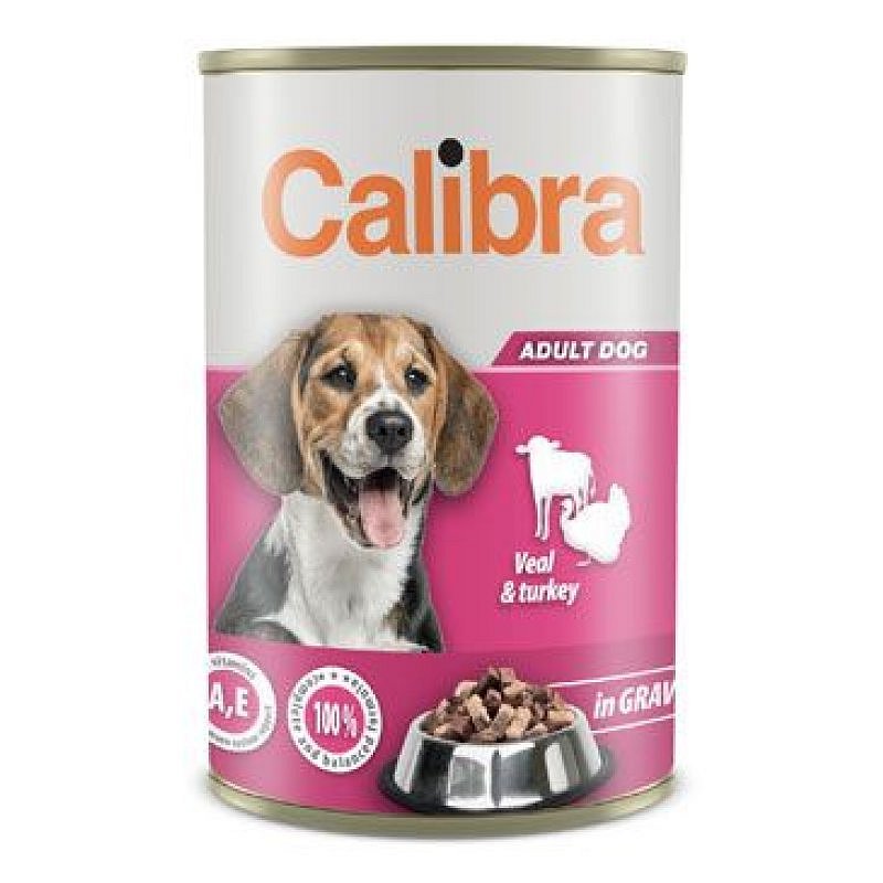 Calibra Dog konz. Veal&turkey in gravy 1240 g