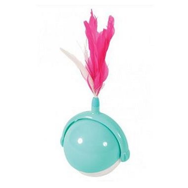 Hračka kočka mechanická míček s peříčky Zolux