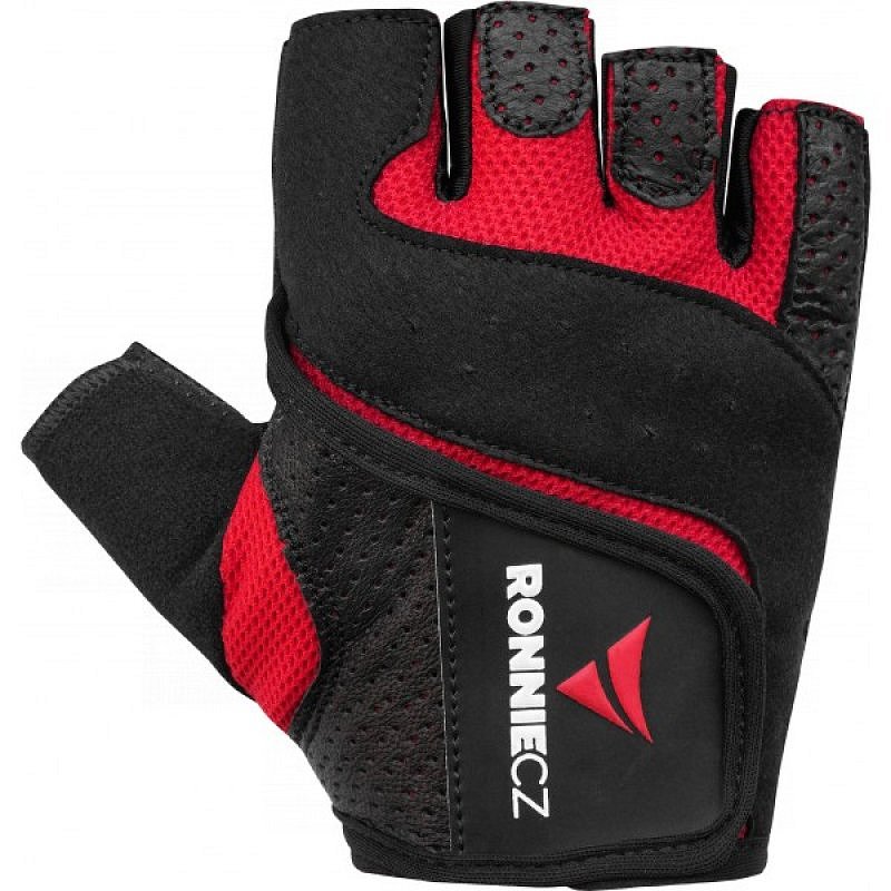 Fitness rukavice Ronnie.cz Easy Workout (červené) - 1 pár, XS - červené