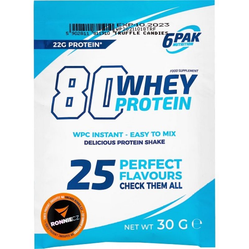 6Pak Nutrition Whey Protein 80 - 30 g, jahoda