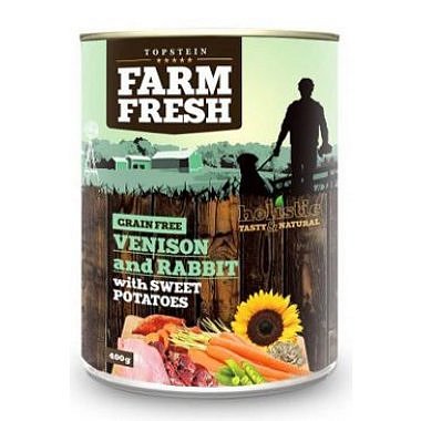 Farm Fresh Dog Venision & Rabit + Sweet Potatoes konz 400 g