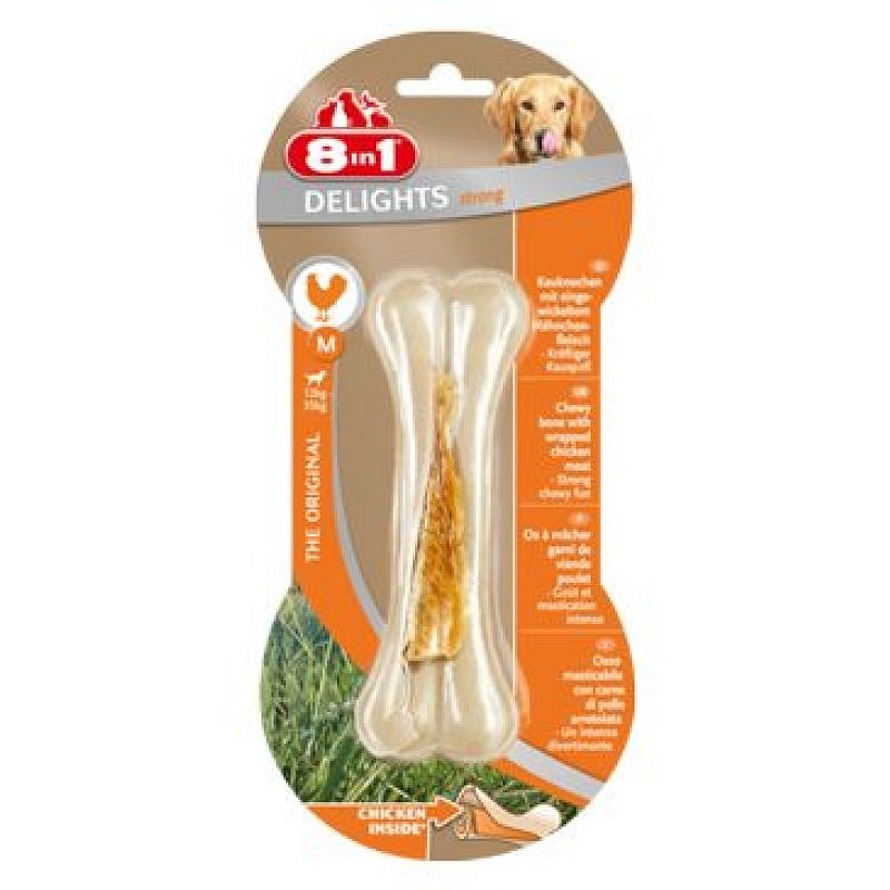 Pochoutka 8in1 Delights Chicken Bones Strong M