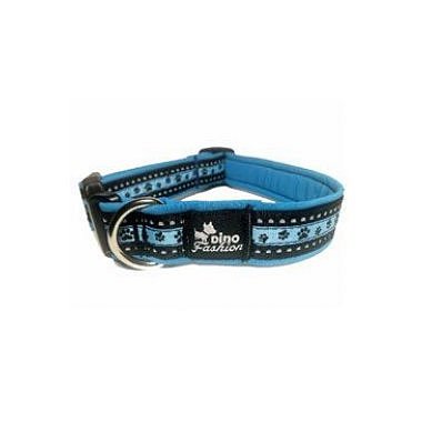 Obojek DINOFASHION reflexní modrý 55/3cm