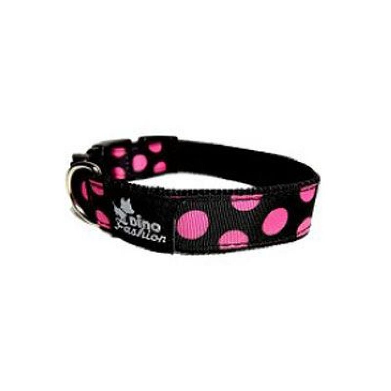 Obojek DINOFASHION Růžový puntík 35/2,5cm