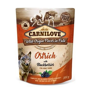 Carnilove Dog Pouch Paté Ostrich & Blackberries 300 g