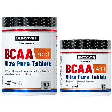 Survival BCAA 4:1:1 Ultra Pure Tablets - AKCE 400 tbl + 250 tbl ZDARMA