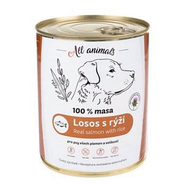 All Animals DOG losos mletý s rýží 800 g