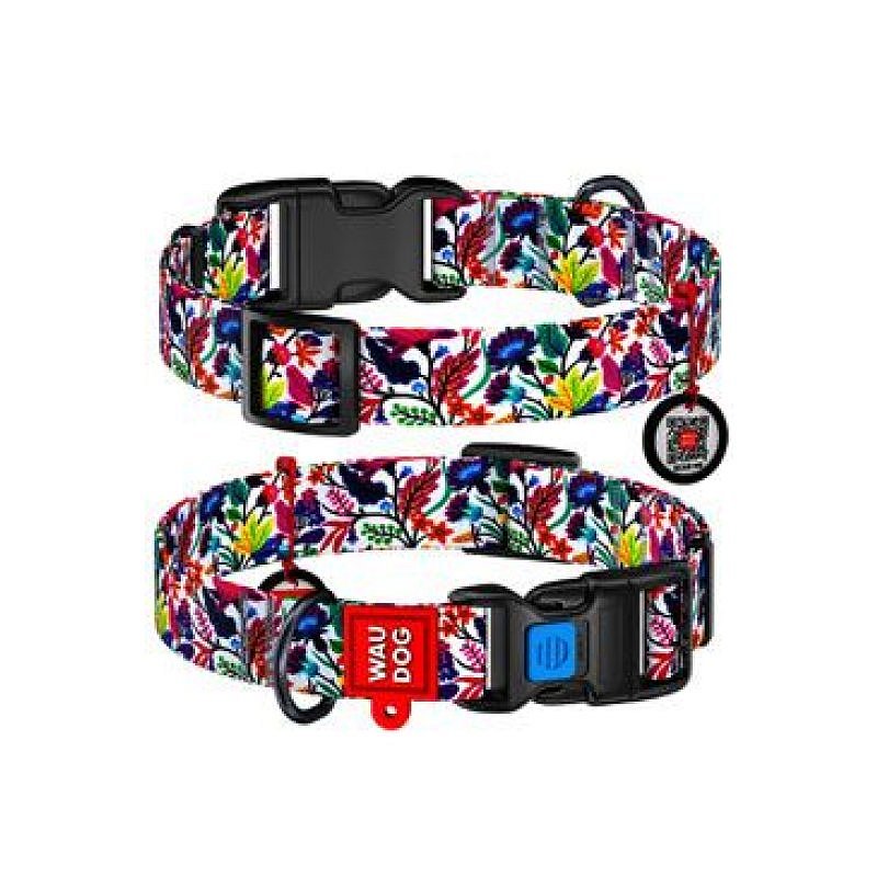 Obojek nylon Magické květy QR (31-49cm/2,5cm)