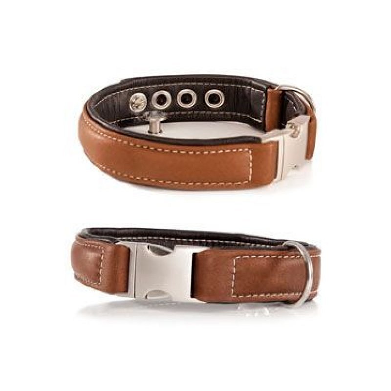 Obojek kůže 43-49cm/35mm hnědý Maelson