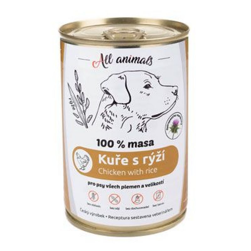 All Animals DOG kuřecí mleté s rýží 400 g