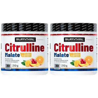 Survival Citrulline Malate 210 g, mango-pomeranč - AKCE 1+1
