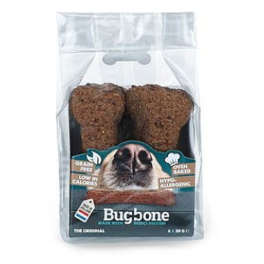 Pochoutka pes Bugbone Medium kost s hmyzem 6x30g