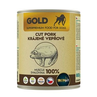 IRONpet Gold Dog Pork cut muscle konzerva 800 g