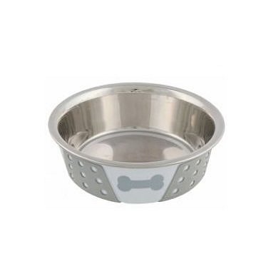 Trixie miska nerez se silikon pláštěm bílošedá 0,4 l 14 cm