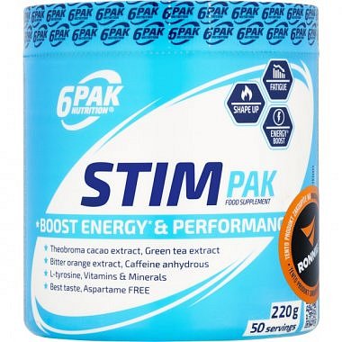 6Pak Nutrition Stim Pak 220 g, jahoda-meloun