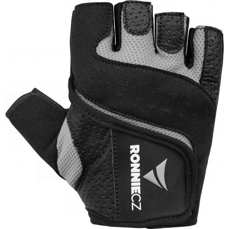 Fitness rukavice Ronnie.cz Easy Workout (šedé) - 1 pár, S - šedé