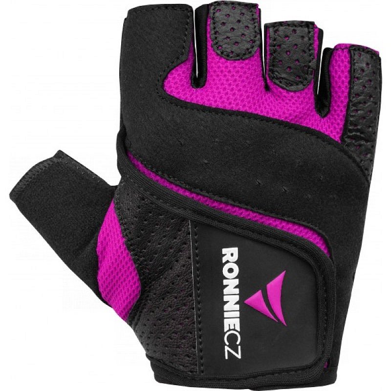 Fitness rukavice Ronnie.cz Easy Workout (růžové) - 1 pár, M - růžové