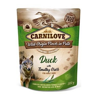 Carnilove Dog Pouch Paté Duck & Timothy Grass 300 g