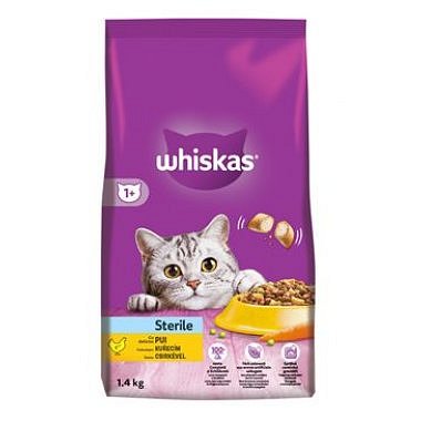 Whiskas Dry Sterile s kuřecím 1,4 kg