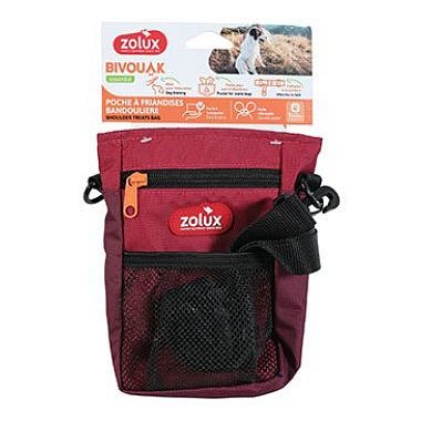 Zolux Kapsička na pamlsky BIVOUAK s popruhem červená