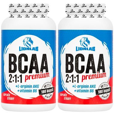 Lionlab BCAA 2:1:1 Premium XXL 180 cps - AKCE 1+1