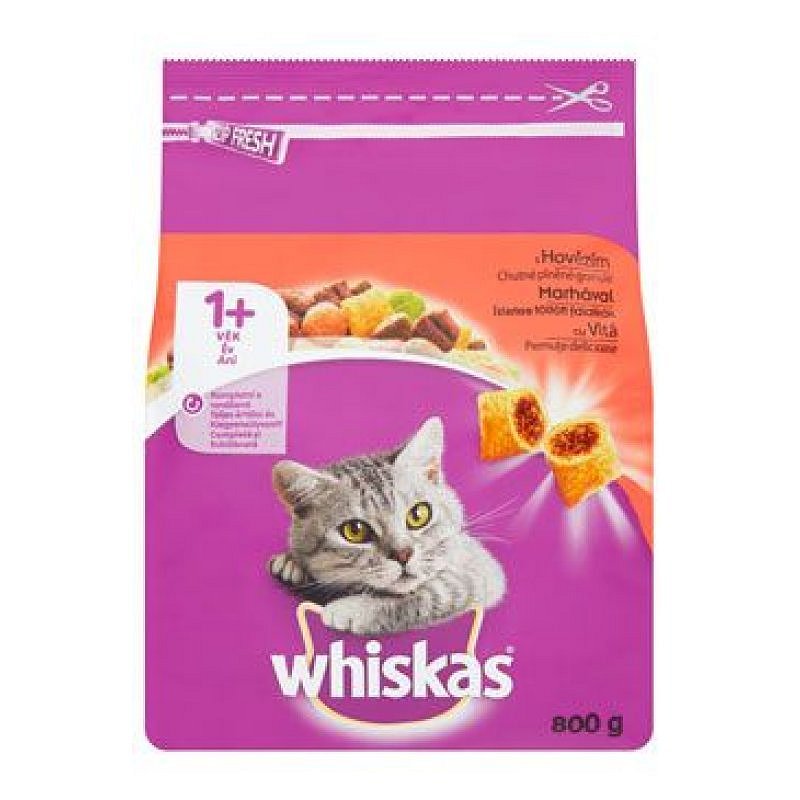 Whiskas Dry s hovězím masem 800 g