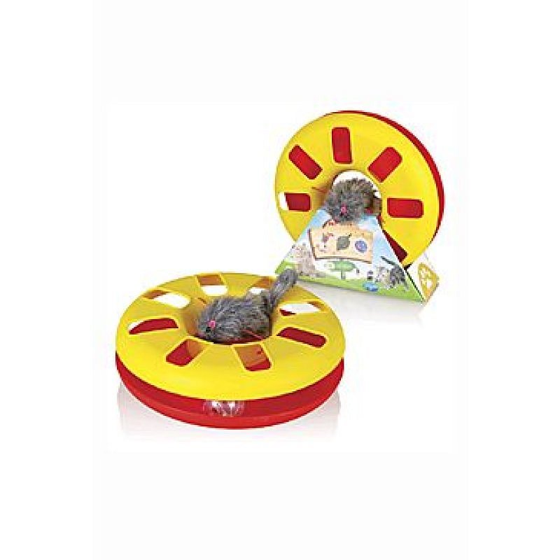 Hračka kočka Speedy ball s myškou na gumě