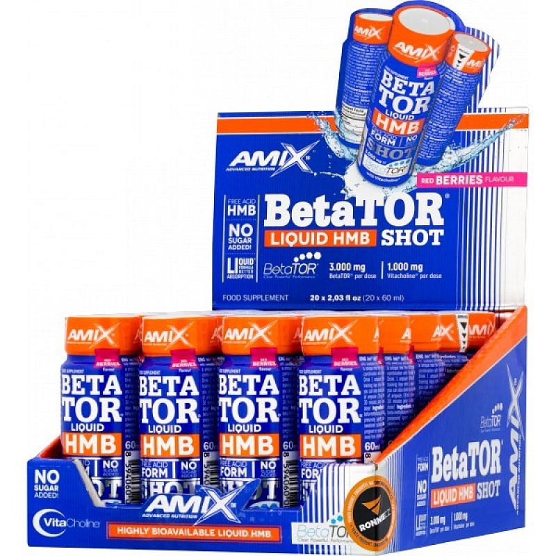Amix BetaTOR Liquid HMB Shot - 20x 60 ml, červené plody
