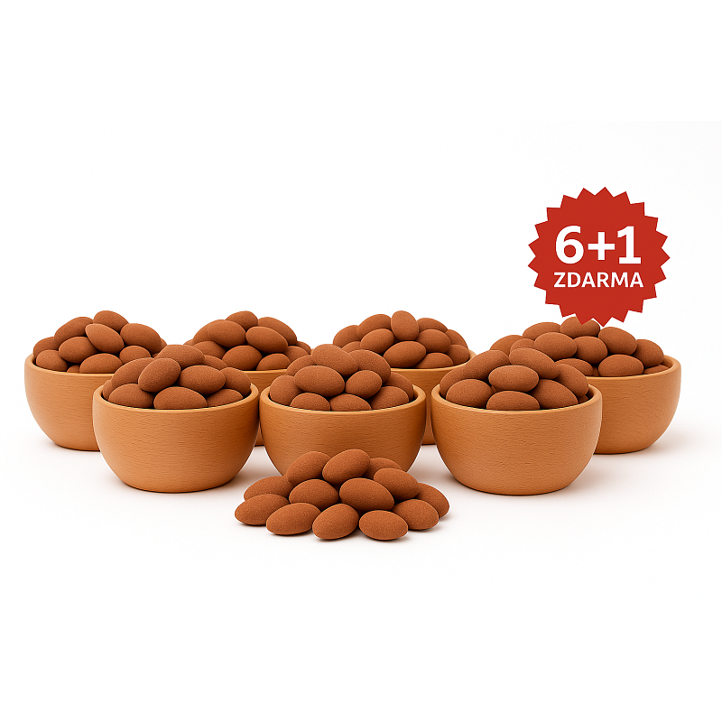 FAKT DOBRÉ Mandle v čokoládě se skořicí 200 g AKCE 6+1 ZDARMA